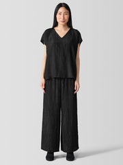 Textured Silk Jacquard Wide-Leg Pant
