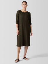 Textured Stretch Rib Crew Neck Dress
