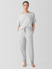 Striped Organic Cotton Interlock Jogger Sleep Pant