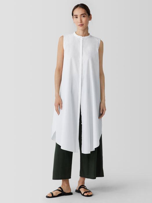 Washed Organic Cotton Poplin Sleeveless Dress