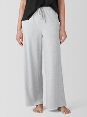 Mélange Organic Cotton Interlock Wide-Leg Sleep Pant