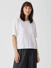 Organic Linen Cotton Slub Bateau Neck Top