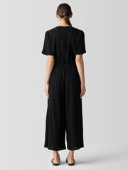 Woven Plissé Jumpsuit