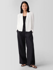 Silk Georgette Crepe Cropped Blazer
