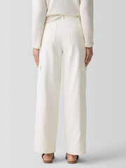 Undyed Utility Organic Cotton Wide-Leg Cargo Pant
