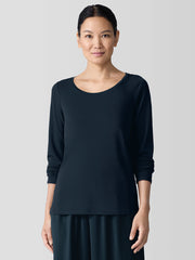 Stretch Silk Jersey Scoop Neck Top
