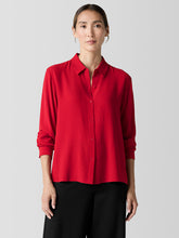 Silk Georgette Crepe Classic Collar Shirt