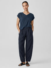 Puckered Organic Linen Lantern Pant