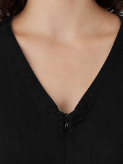 Cotton Hemp Stretch Lantern Jumpsuit