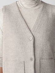 Lightweight Boiled Wool Vest in Regenerative Wool