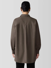 Washed Organic Cotton Poplin Classic Collar Long Shirt