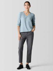 Organic Cotton Slubby Jersey V-Neck Top