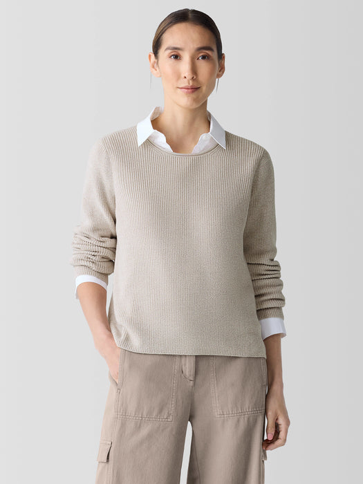 Peruvian Organic Cotton Crepe Crew Neck Top
