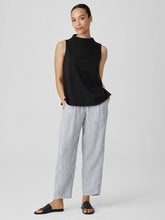 Striped Organic Linen Crinkle Lantern Pant