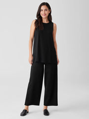 Stretch Jersey Knit Crew Neck Long Tank