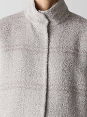 Luxe Alpaca Windowpane Stand Collar Coat