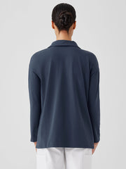 Pima Cotton Stretch Jersey Classic Collar Top