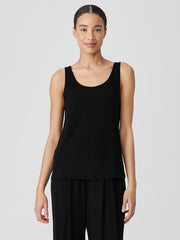 Stretch Silk Jersey Scoop Neck Tank