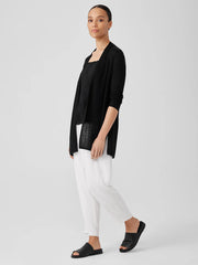 Organic Linen Cotton Airy Tuck Long Cardigan