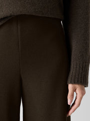 Felted Wool Jersey Wide-Leg Long Pant in Regenerative Wool
