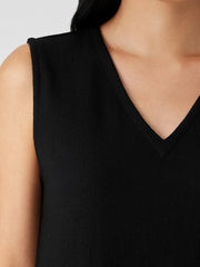 Boiled Wool Jersey V-Neck Dress