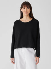 Peruvian Organic Cotton Crepe Crew Neck Top