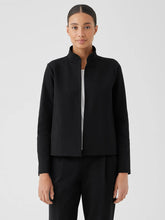 Cotton Blend Ponte Stand Collar Jacket