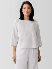 Organic Cotton Ripple Checkered Box-Top