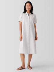 Organic Cotton Ripple Checkered Shirtdress