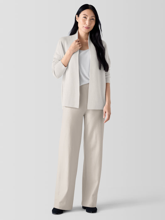 Felted Wool Jersey Wide-Leg Long Pant in Regenerative Wool