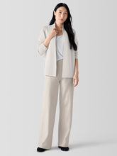 Felted Wool Jersey Wide-Leg Long Pant in Regenerative Wool