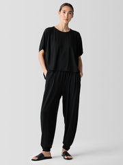 Stretch Jersey Knit Lantern Jogger Pant
