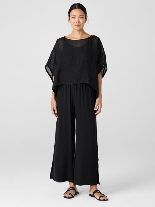 Délavé Organic Linen Gauze Bateau Neck Poncho