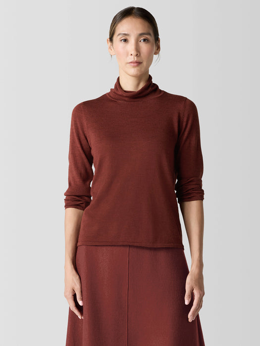 Fine Merino Turtleneck Top in Regenerative Wool
