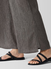 Woven Plissé Wide-Leg Pant
