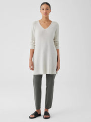 Peruvian Organic Cotton Crepe V-Neck Long Top