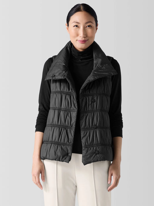 Eggshell Recycled Nylon Stand Collar Vest