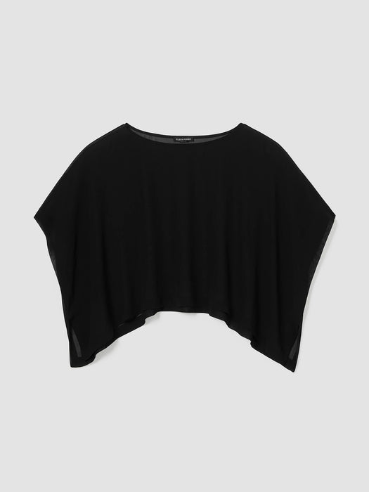 Sheer Silk Georgette Bateau Neck Poncho