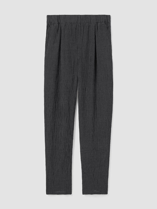 Puckered Organic Linen Tapered Pant