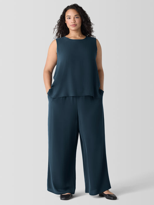 Silk Georgette Crepe Wide-Leg Pant