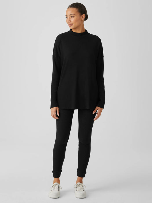 Cozy Waffle Knit Mock Neck Top