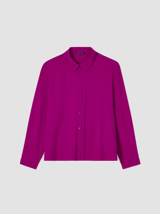 Silk Georgette Crepe Classic Collar Shirt