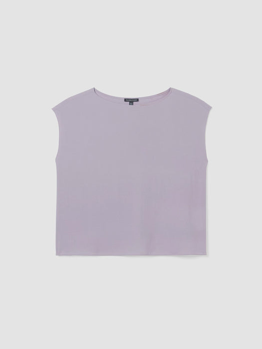 Silk Georgette Crepe Shirred-Back Top
