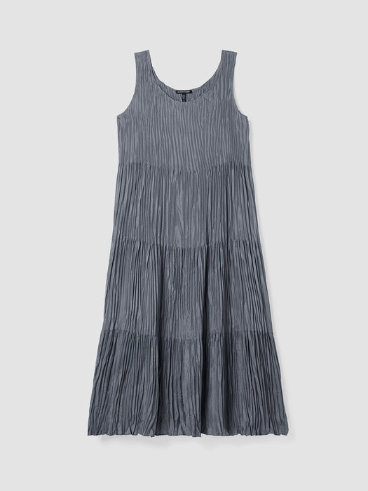 Crushed Silk Tiered Dress