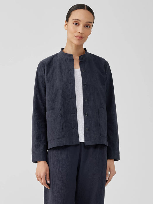 Organic Cotton Pucker Shirt Jacket