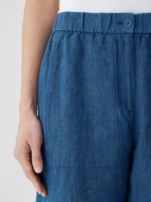Washed Organic Linen D&eacute;lav&eacute; Wide Trouser Pant