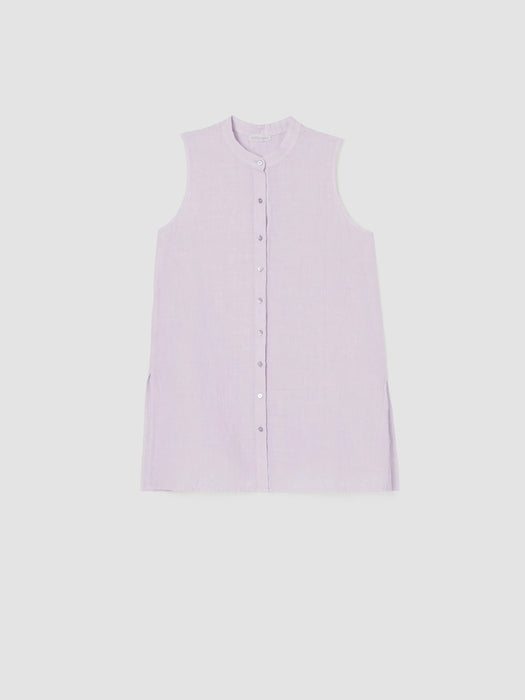 Garment-Dyed Organic Handkerchief Linen Sleeveless Shirt