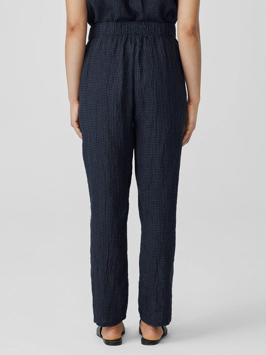 Puckered Organic Linen Tapered Pant