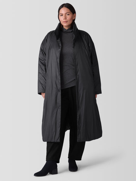Eggshell Recycled Nylon Long Coat