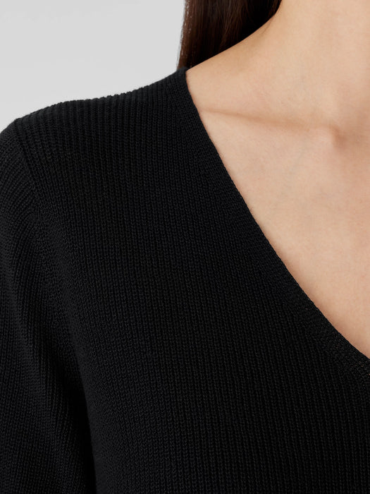 Peruvian Organic Cotton Crepe V-Neck Long Top
